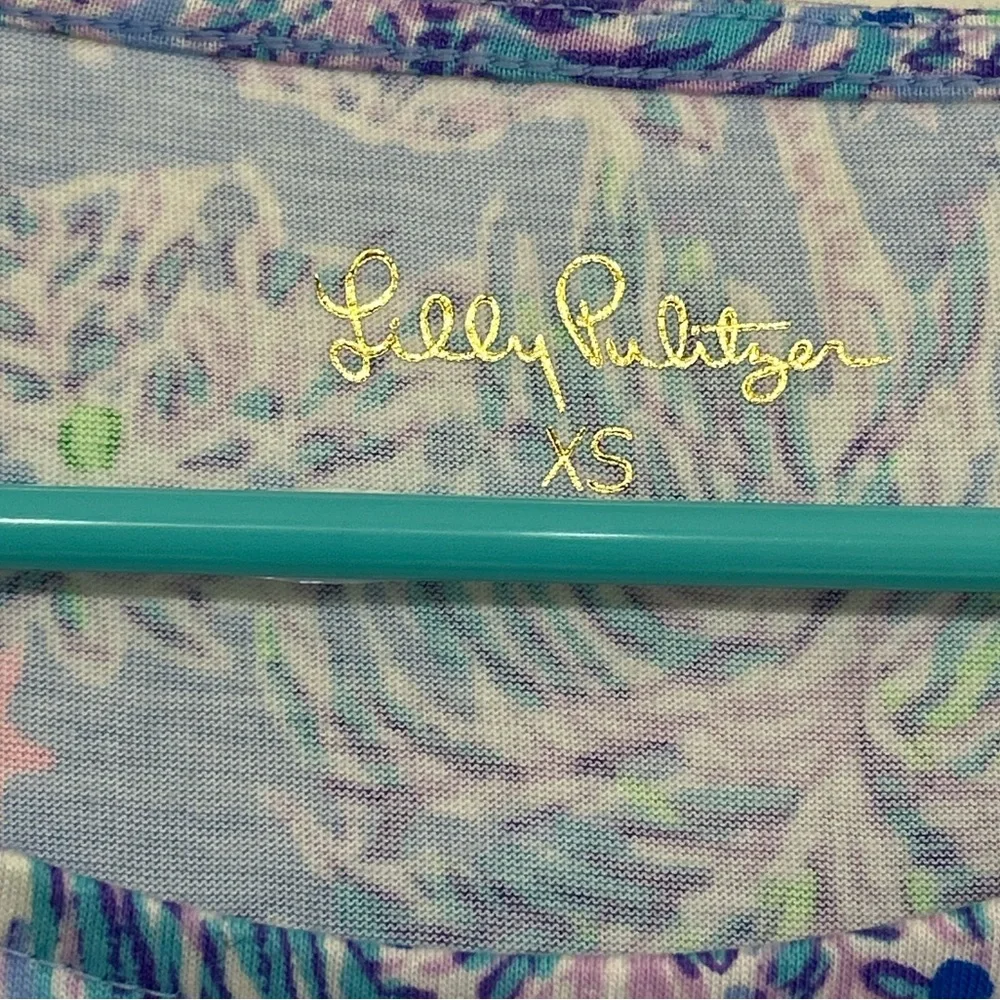 Lilly Pulitzer Geanna Short Sleeve Dress  Blue Peri The Turtle Package XS NWT - Picture 5 of 5